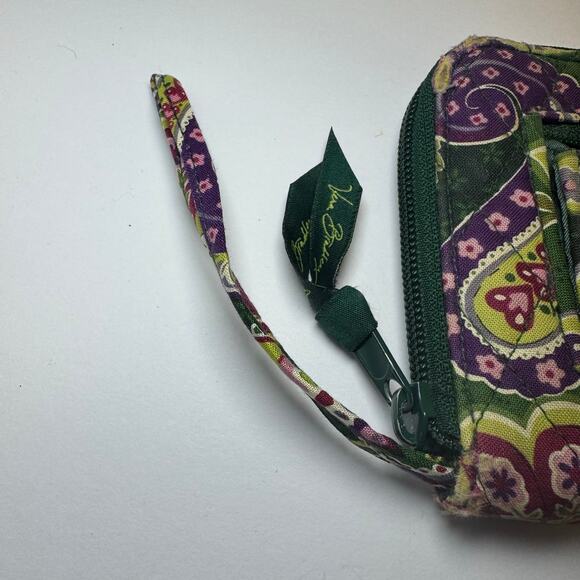 Vera Bradley Chelsea Green Zippered Wallet with wrist strap - Picture 8 of 10